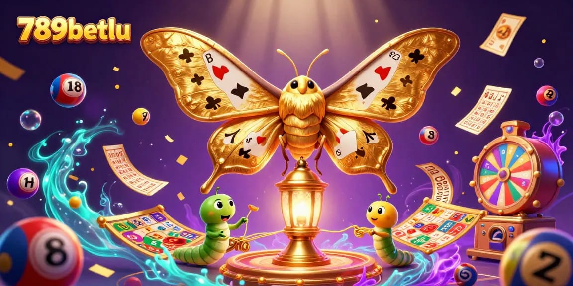 Experience gaming thrills with 789betlu featuring vibrant lottery balls and golden casino elements.