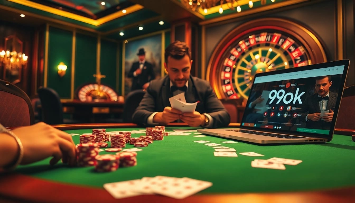 Experience thrilling poker action at 99ok with high-stakes games and luxurious atmosphere.