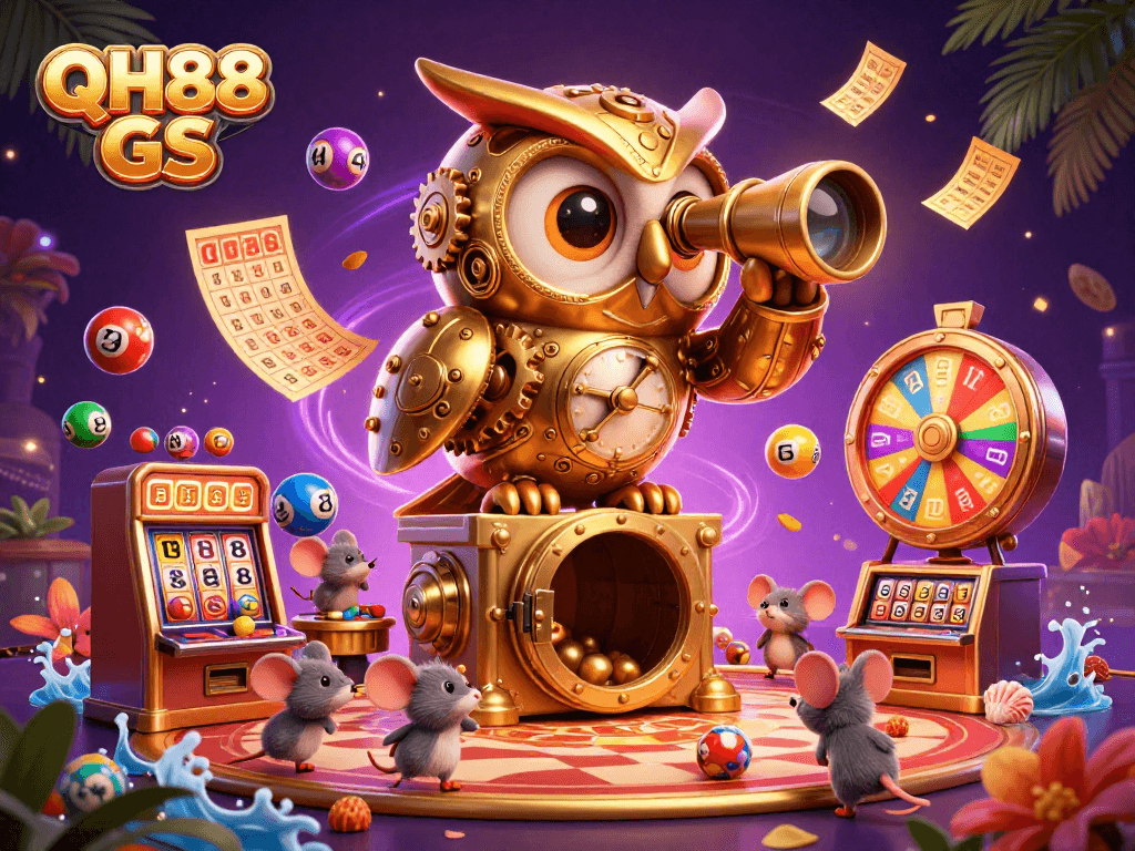 Experience thrills with QH88 GS as animated characters engage in exciting casino games.