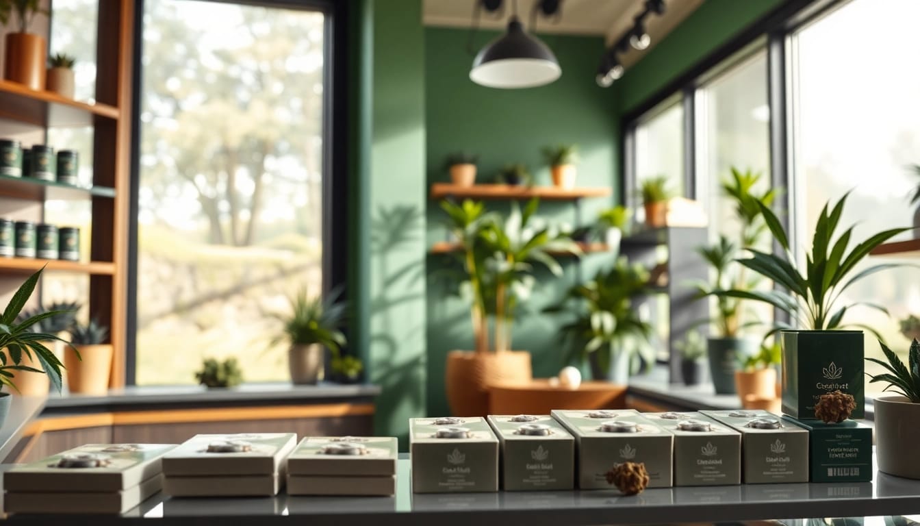 Buy marijuana online UK with quality products displayed in a modern storefront.