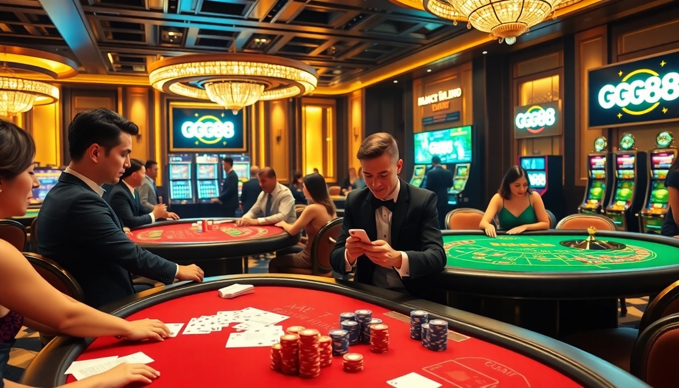 Exciting online casino action featuring GG88 đăng nhập with vibrant games and players focused on winning.