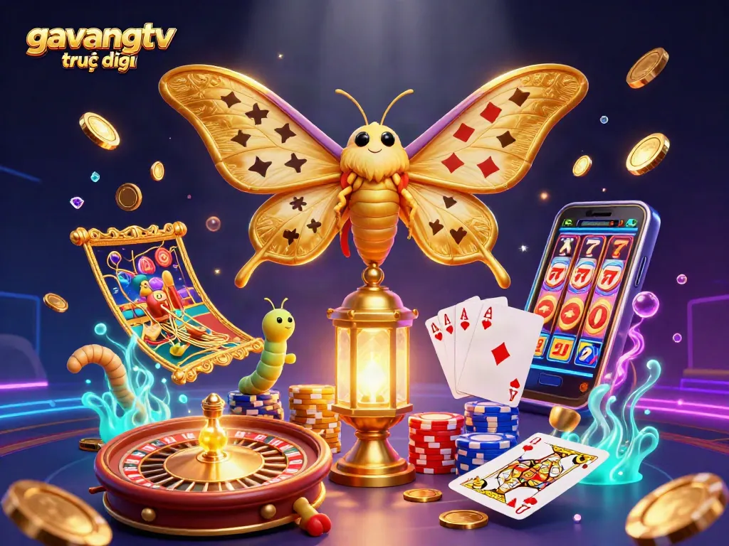 Experience the thrill of gavangtv trực tiếp with stunning visual elements showcasing a vibrant casino atmosphere.