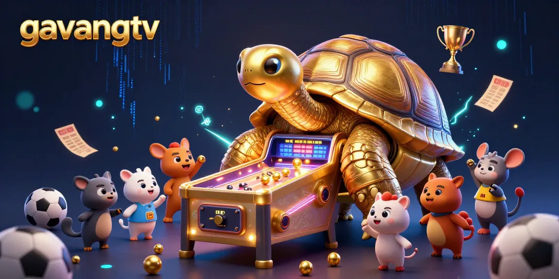 Experience thrilling sports betting action with gavangtv, featuring iconic tortoise and exciting game elements.