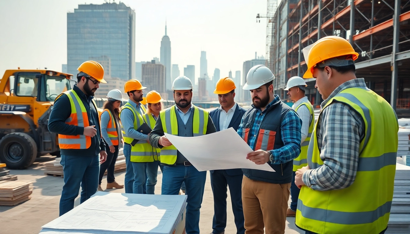 New York City General Contractor team collaborating on a construction site.