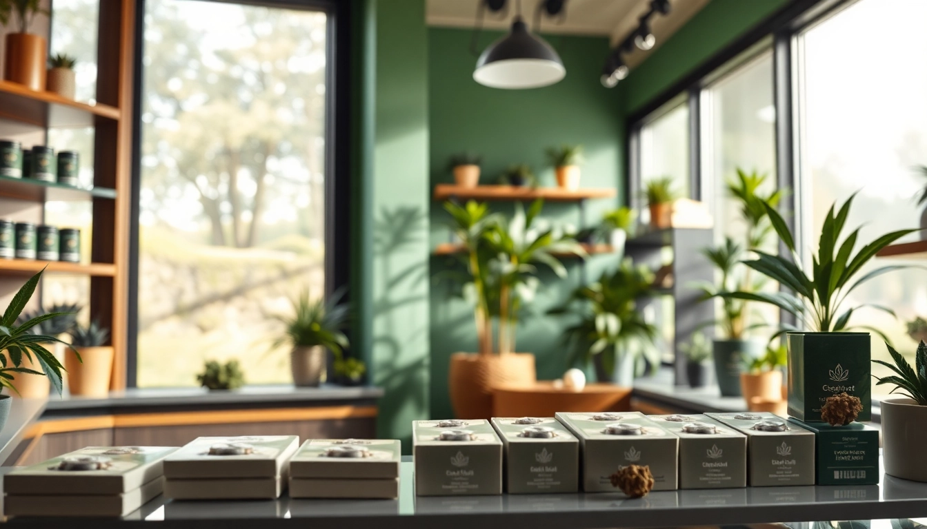 Buy marijuana online UK with quality products displayed in a modern storefront.