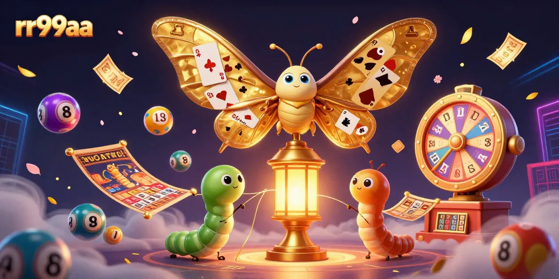 Engage with rr99aa's exciting world of casino games featuring vibrant lottery elements and a majestic moth.
