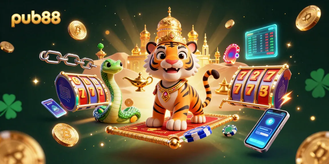 Experience thrilling gameplay at pub88's vibrant casino with exciting slots and 3D characters.