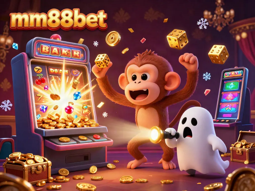 Check out mm88bet for exciting jackpots in a vibrant casino scene with animated characters!