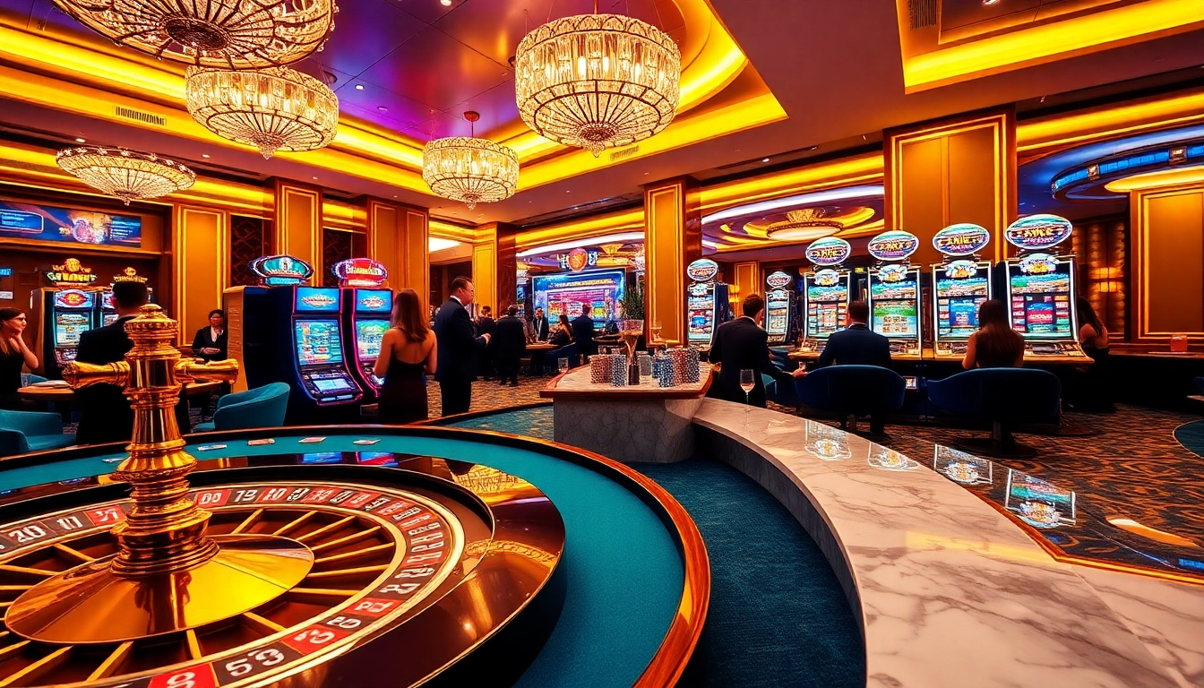 Engaged players enjoying the dynamic gaming experience at OPEN88 casino, featuring luxurious tables and vibrant interfaces.