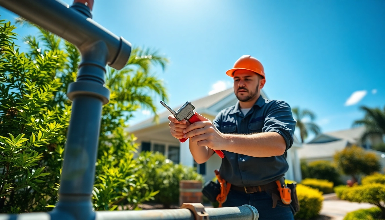 Whole house repiping services St Petersburg FL with a plumber inspecting pipes in a Tampa Bay home.