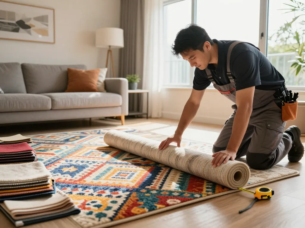 Expert carpet fitting services West London in a cozy living room with natural light and stylish décor.