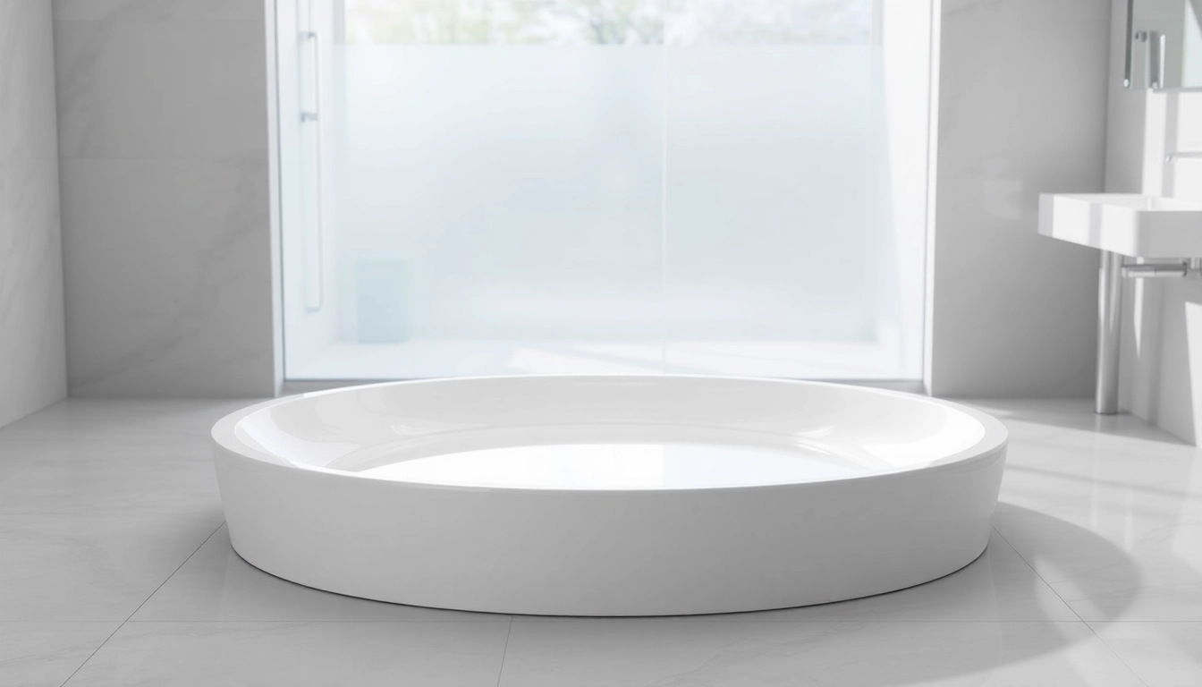 Showcasing elegant shower bases in a minimalist bathroom for a modern aesthetic.