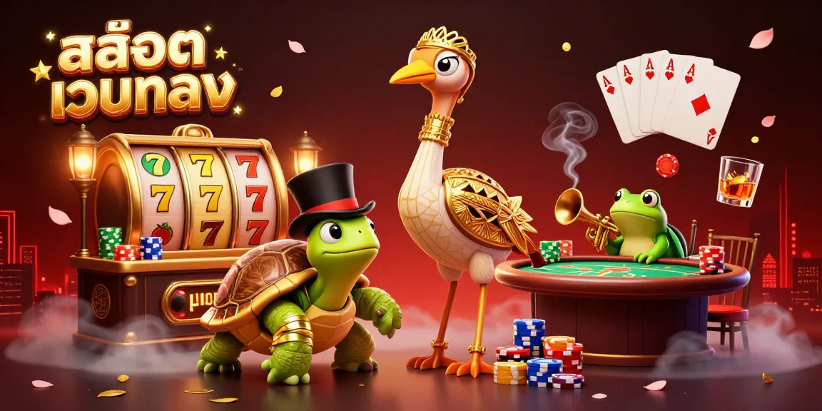 Engage with สล็อตเว็บตรง at a vibrant speakeasy casino scene featuring whimsical characters and dynamic game elements.
