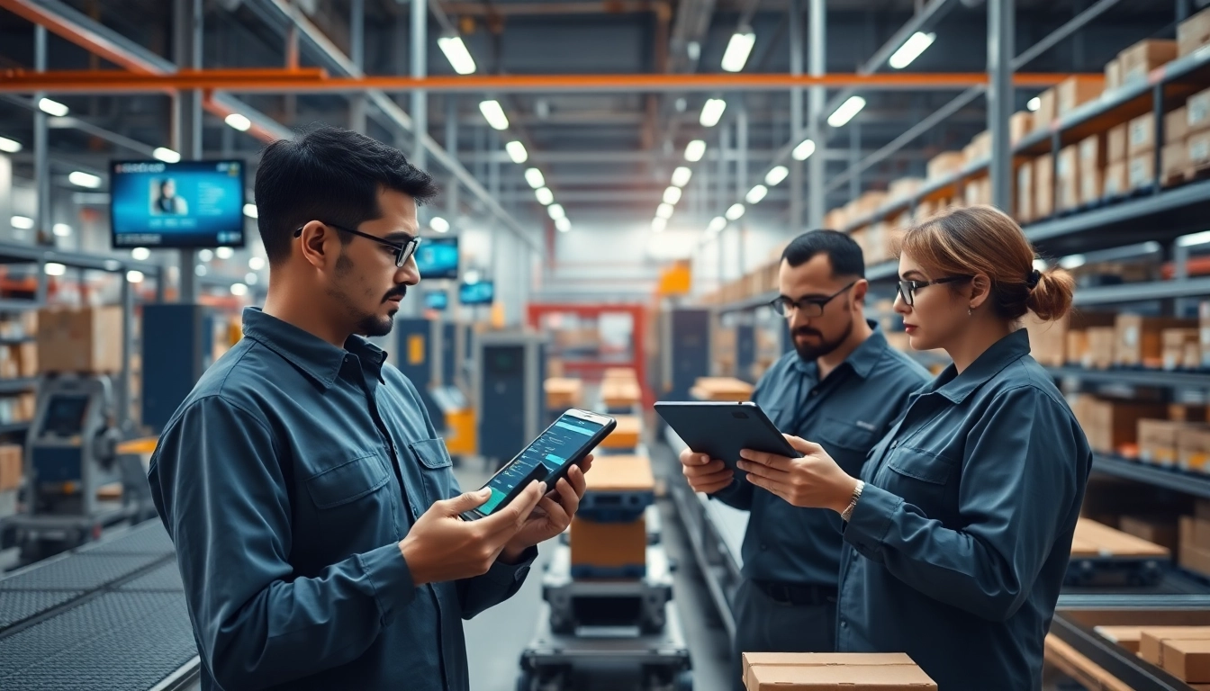 Production traceability software in a modern manufacturing facility with real-time data display.