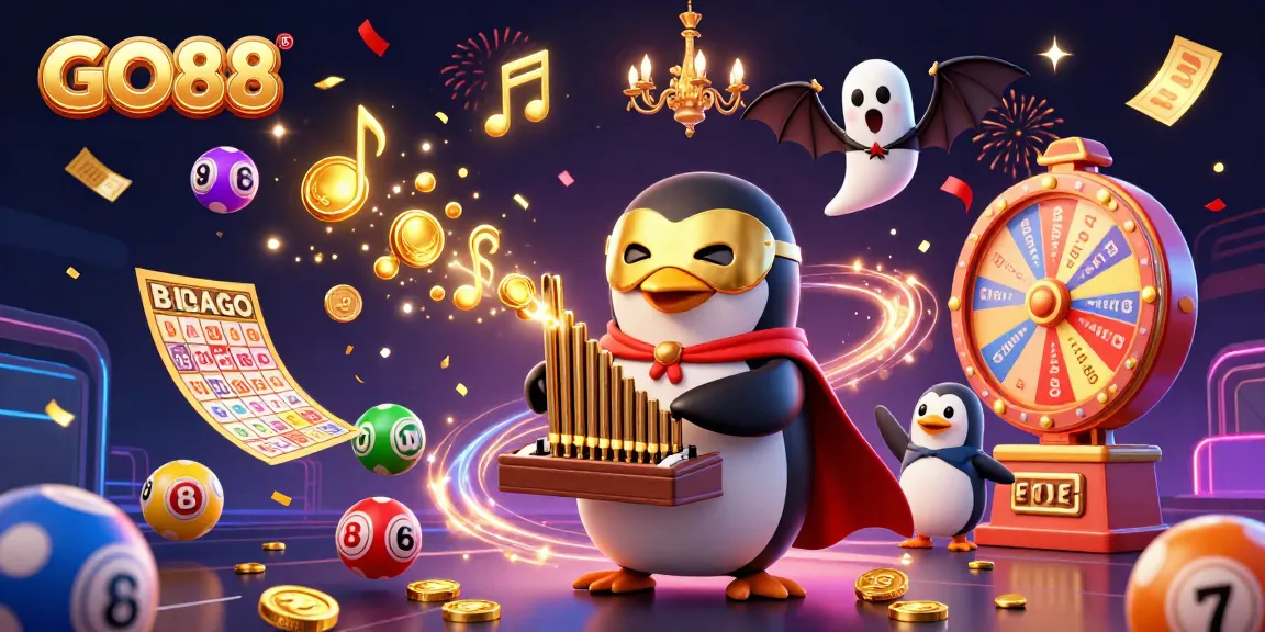 Engage with exciting GO88 casino adventures as the phantom penguin breaks out golden coins from the organ.