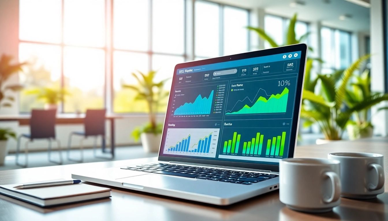 Highlighting insights on SEO Rank metrics in a dynamic digital marketing dashboard.
