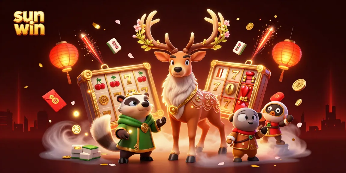 Engage in the sun win gambling experience with vibrant slot reels and mystical elements in a captivating scene.