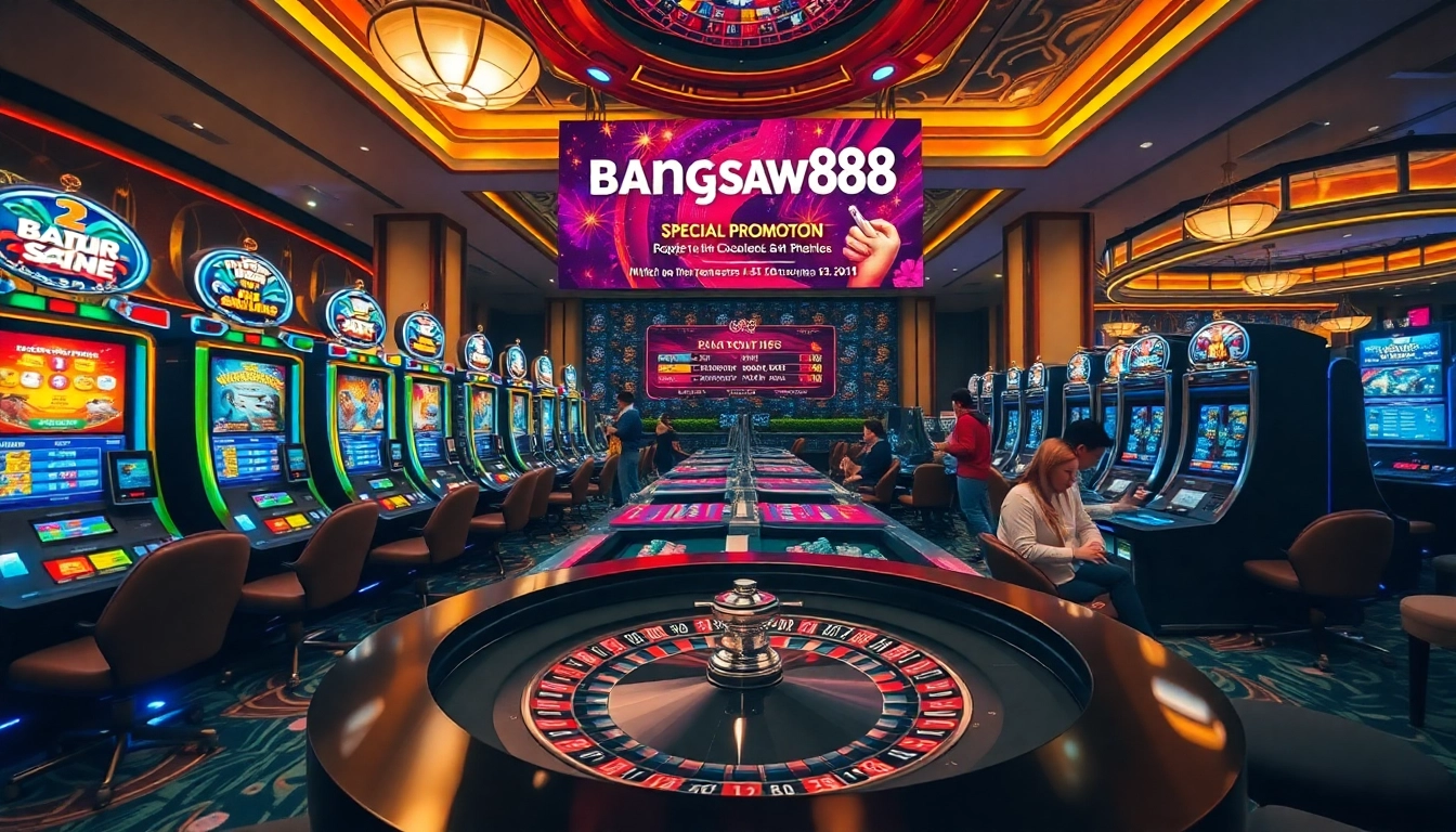 Players engaging with the latest slot machines at bangsawan88 casino, showcasing vibrant game action.