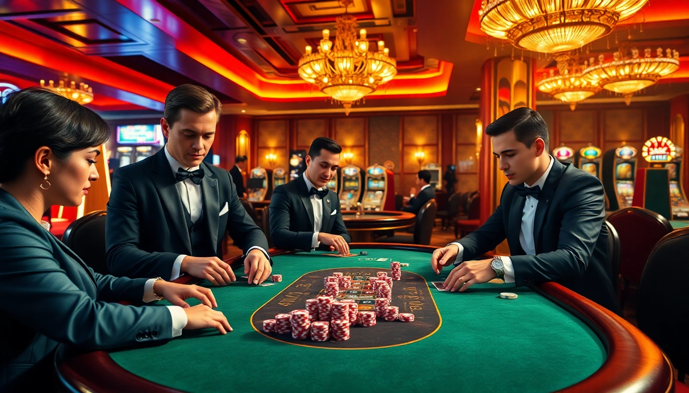 Players engage in a high-stakes poker game at win555.cn.com, showcasing luxury and excitement.