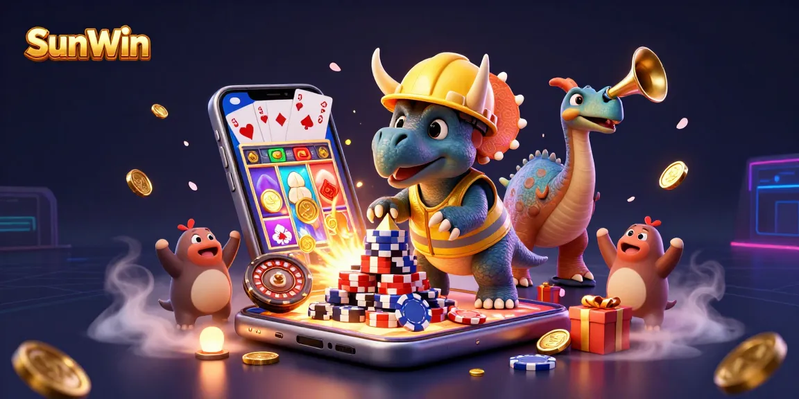 SunWin showcases a thrilling casino experience with lively characters and exciting games.