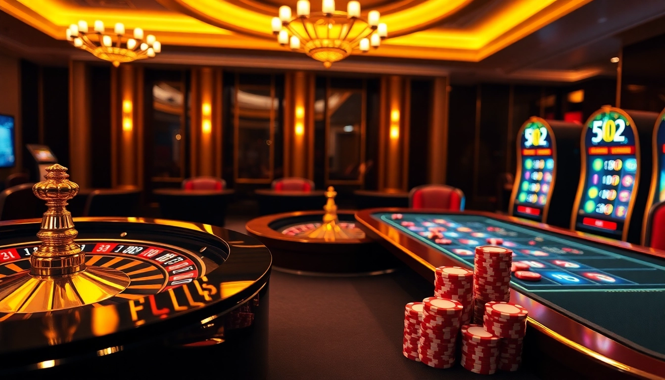 Exciting gameplay at cm88 nhà cái with vibrant casino elements, including roulette and poker.