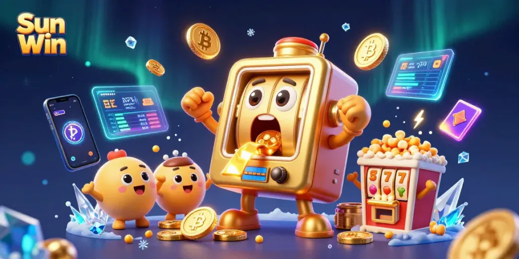 Experience thrilling wins with Sun Win as the expressive golden slot machine hits a jackpot!