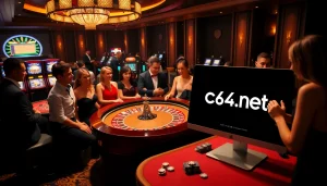 Experience the excitement of betting at c54.gb.net with luxurious casino visuals and vibrant game elements.