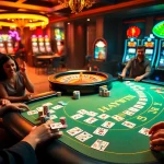 HAYWIN gaming table surrounded by excited players enjoying high-stakes gambling.