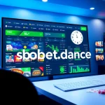 Explore the engaging online gaming environment at sbobet.dance with vibrant colors and intuitive design.