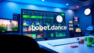 Explore the engaging online gaming environment at sbobet.dance with vibrant colors and intuitive design.
