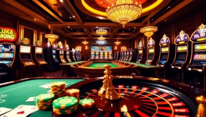 Engage with LUCK8 đăng nhập showcasing an exciting online casino scene filled with vibrant games.