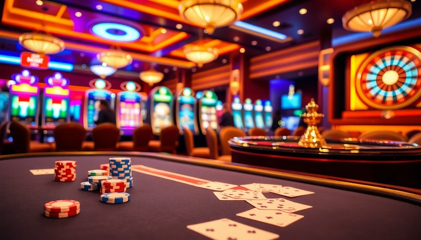 Experience the thrill of winning at 789bet with a luxurious casino scene featuring poker and slots.