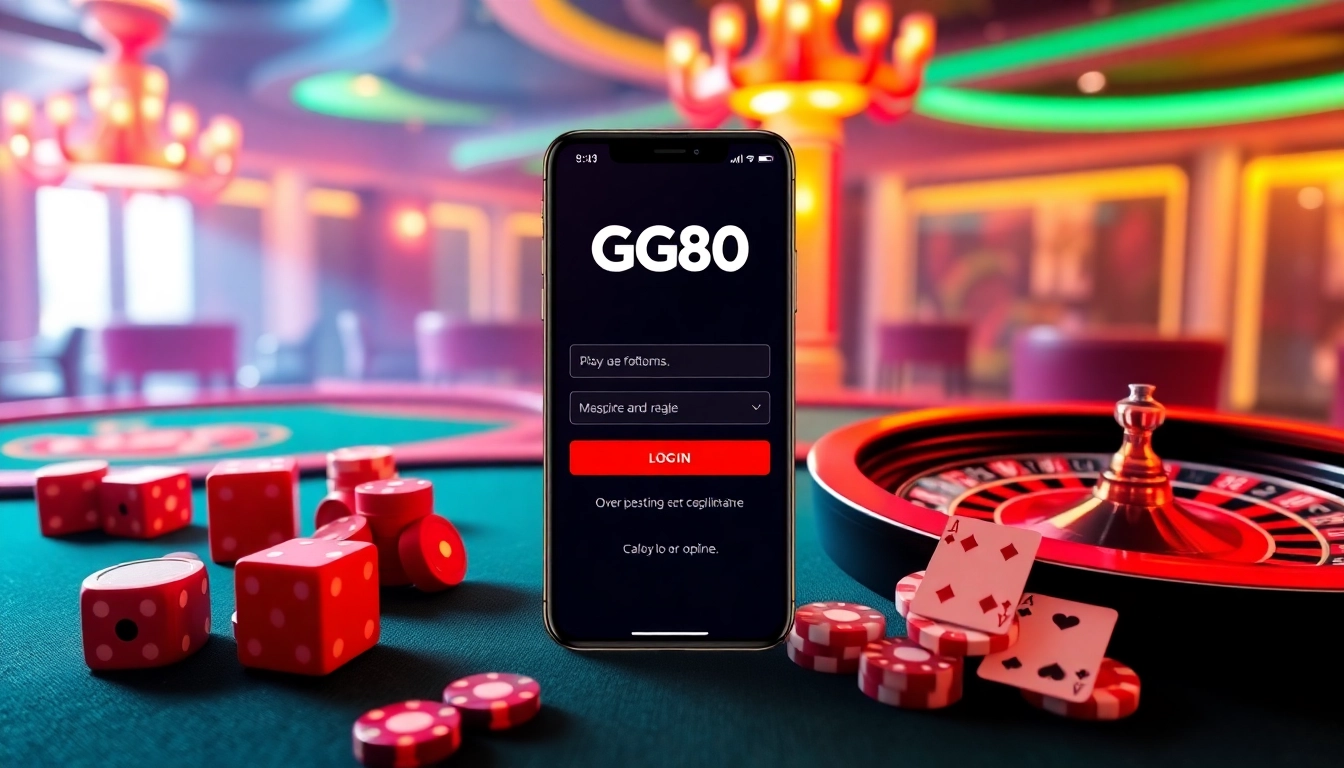 Experience the excitement of GG88 đăng nhập with a vibrant online casino interface showcasing poker and roulette.