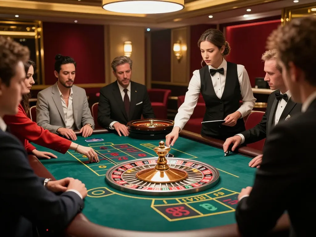 Roulette table action at SC88 nhà cái with players betting under warm casino lights.