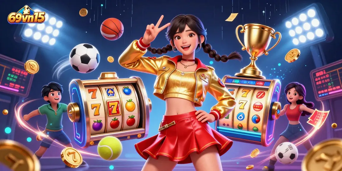 Experience thrilling moments with 69vn15, showcasing vibrant slots and exciting game elements.