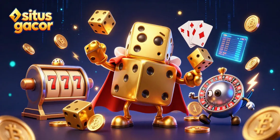 Experience situs gacor through this vibrant 3D illustration showcasing exciting slot gameplay and interactive elements.