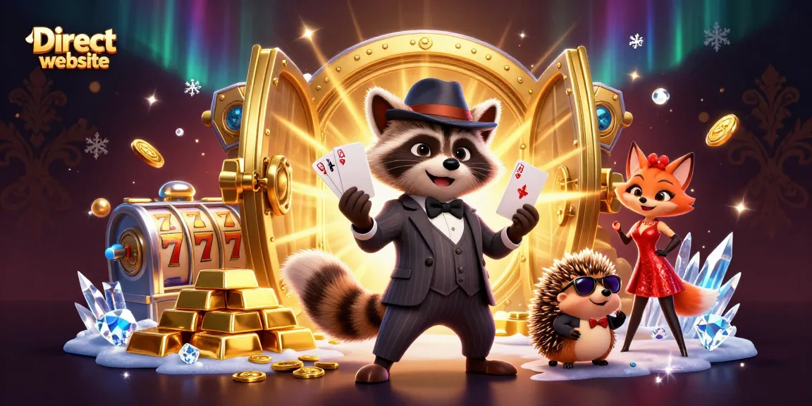 Experience thrilling gameplay on a Direct website with charming characters amidst casino elements.