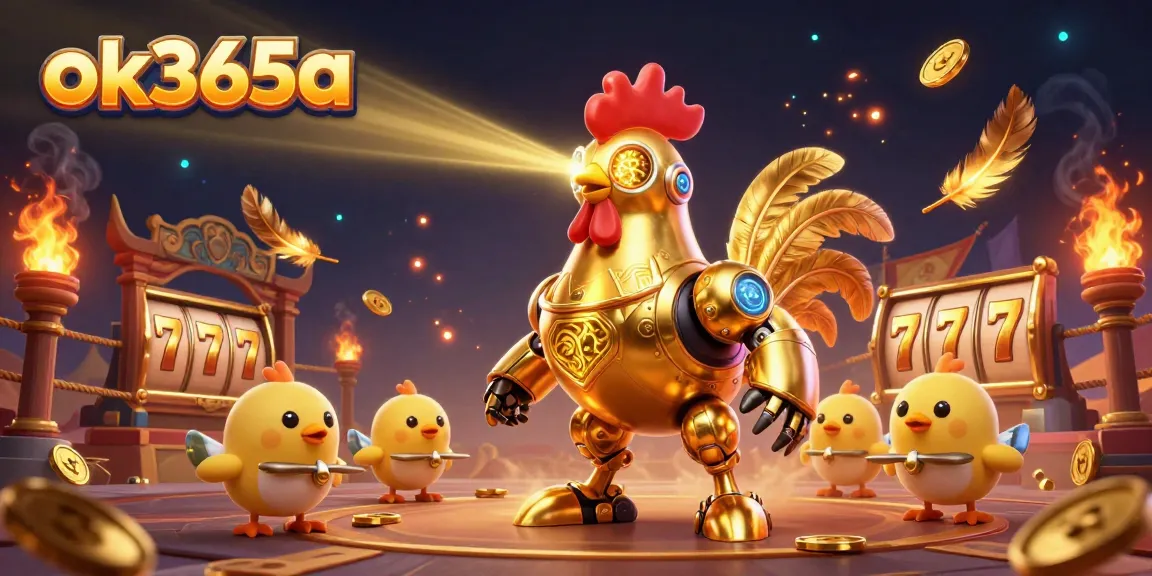 Engage in gaming excitement with ok365a's vibrant 3D casino illustration showcasing dynamic characters and slots.