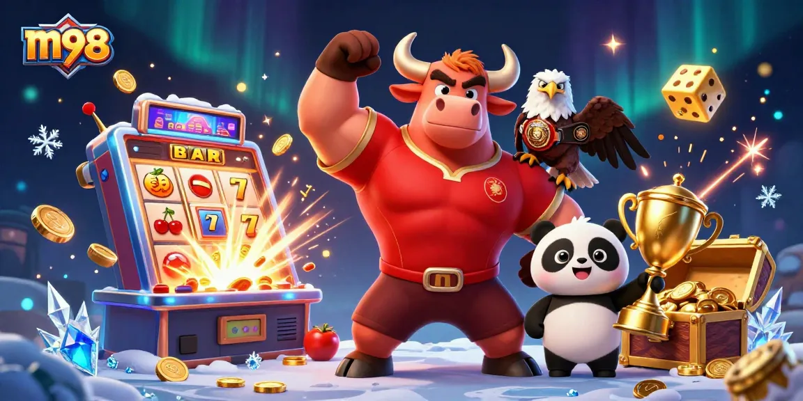 Win big with m98's exciting casino action featuring vibrant characters and dynamic game elements.