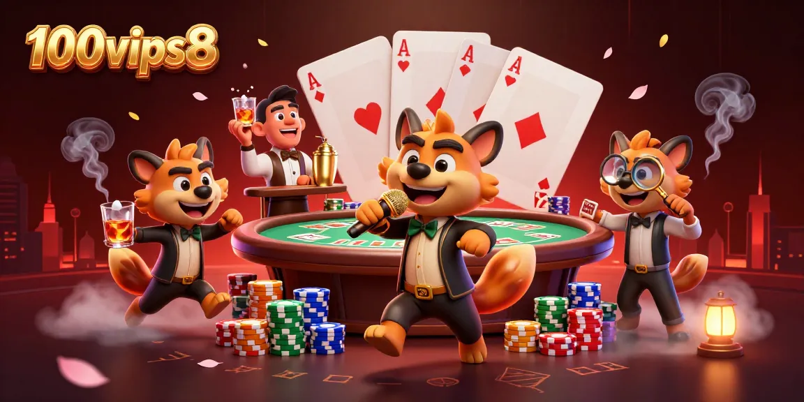 Experience exciting games at 100vips8 comedy casino with vibrant hyena characters and dynamic action.