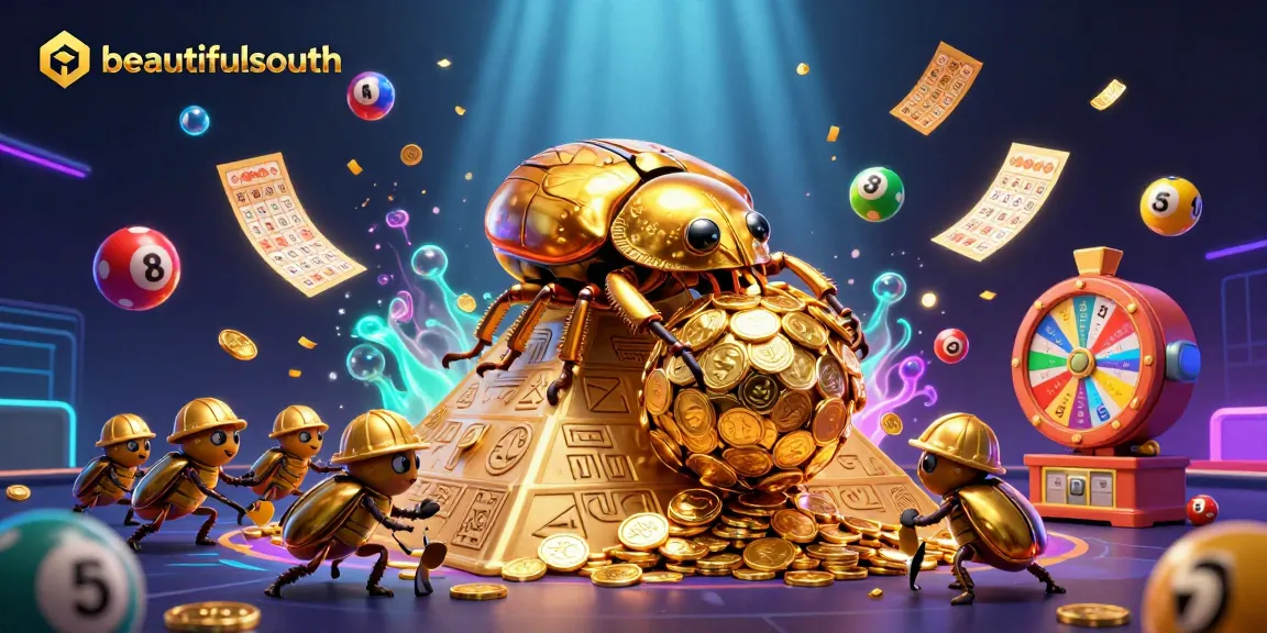 beautifulsouth showcases thrilling lottery adventures with lively beetles in a 3D casino illustration
